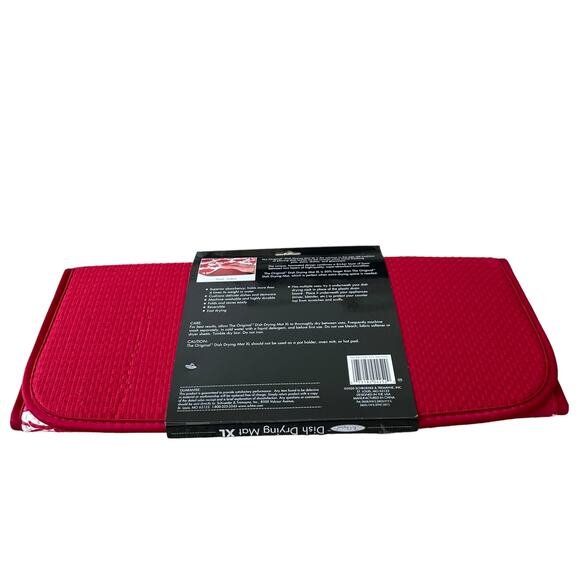 The ORIGINAL Dish Drying Mat XL Holiday Red & White Fall Floral Decor 18x24 NEW - Picture 9 of 15